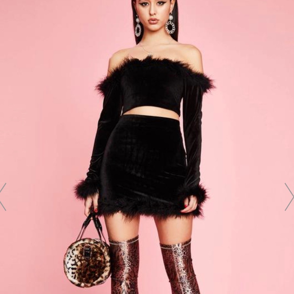 Dolls Kill Filthy Femme Velvet Crop Top